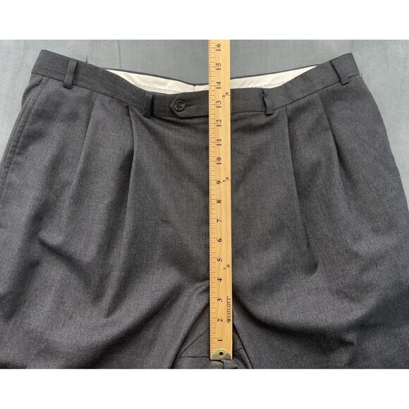 Lauren Ralph Lauen Total Comfort Dress Pants Mens 38x32 Gray Pleated Cuffed - Picture 5 of 11